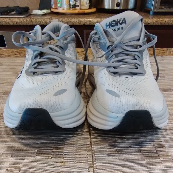 Hoka Bondi 8 Sharkskin Grey Size 9 2E Wide - Picture 4 of 16